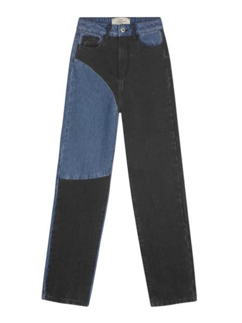 Les Coyotes de Paris Jin Straight-Leg High Waist Color Block 5 Pocket Jeans S 23